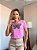 TSHIRT  NO ALGODÃO GOLA NA RIBANA BORBOLETA PEDRARIA- ROSA IORGUTE - Imagem 2