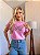 TSHIRT NO ALGODÃO GOLA NA RIBANA BORBOLETA PEDRARIA-ROSA IORGUTE - Imagem 2