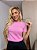 TSHIRT BORDADA MINIMALISTA NO ALGODÃO GOLA NA RIBANA BORBOLETA-ROSA IORGUTE - Imagem 2
