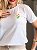 TSHIRT BORDADA MINIMALISTA NO ALGODÃO GOLA NA RIBANA FLORES -BRANCA - Imagem 1