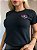 TSHIRT BORDADA MINIMALISTA NO ALGODÃO GOLA NA RIBANA LOVE-PRETA - Imagem 1