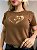 TSHIRT BORDADA NO ALGODÃO GOLA NA RIBANA CAVALO CORAÇÃO-CHOCOLATE - Imagem 1