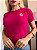 TSHIRT BORDADA MINIMALISTA NO ALGODÃO GOLA NA RIBANA GIRASSOL- ROSA PINK - Imagem 1