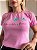 TSHIRT NO ALGODÃO GOLA NA RIBANA FLOWERS PONTO DE LUZ-ROSA IORGUTE - Imagem 1