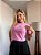 TSHIRT NO ALGODÃO GOLA NA RIBANA FLOWERS PONTO DE LUZ-ROSA IORGUTE - Imagem 2
