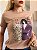 TSHIRT NO ALGODÃO GOLA NA RIBANA MULHER ONÇA- NUDE - Imagem 1