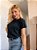 TSHIRT FEMININA LUXO CORRENTES DOURADA- PRETA - Imagem 2