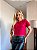 CROPPED ALGODÃO BORDADO MINIMALISTA GOLA NA RIBANA LAÇOS-ROSA PINK - Imagem 2