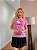 TSHIRT NO ALGODÃO GOLA NA RIBANA HELLO KITTY CORAÇÃO -ROSA IORGUT - Imagem 2