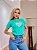 TSHIRT NO ALGODÃO GOLA NA RIBANA CORAÇÃO ALTO RELEVO-VERDE ÁGUA - Imagem 4