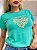 TSHIRT NO ALGODÃO GOLA NA RIBANA CORAÇÃO ALTO RELEVO-VERDE ÁGUA - Imagem 1