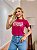 TSHIRT NO ALGODÃO GOLA NA RIBANA BLOOMING-ROSA PINK - Imagem 2