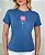 TSHIRT FEMININA FLOR BORDADA- AZUL JEANS - Imagem 1