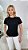 TSHIRT FEMININA LUXO CORRENTES PRATA - PRETA - Imagem 2