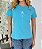 TSHIRT FEMININA FLOR BORDADA- AZUL CELESTE - Imagem 1
