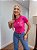 TSHIRT BORDADA 2 FLORES - ROSA PINK - Imagem 3