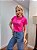 TSHIRT BORDADA 2 FLORES - ROSA PINK - Imagem 5