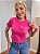 TSHIRT BORDADA 2 FLORES - ROSA PINK - Imagem 2