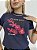 TSHIRT FLOWERS LANTEJOULAS - AZUL MARINHO - Imagem 1