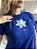 TSHIRT BORDADA FLOR - AZUL BIC - Imagem 1