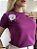 TSHIRT FLOR PÉROLAS E PONTO DE LUZ - ROXO UVA - Imagem 1