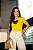 TSHIRT BRASIL CORACÃO BORDADO LANTEJOULAS - AMARELA - Imagem 3