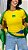 TSHIRT BRASIL BANDEIRA BORDADA - AMARELA - Imagem 1