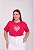TSHIRT NO ALGODÃO PLUS SIZE GARDEM BLOOM PÉROLAS -ROSA PINK - Imagem 2