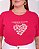 TSHIRT NO ALGODÃO PLUS SIZE GARDEM BLOOM PÉROLAS -ROSA PINK - Imagem 1