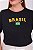 TSHIRT NO ALGODÃO PLUS SIZE BORDADA BRASIL BANDEIRA-PRETA - Imagem 1