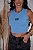 CROPPED REGATA NA RIBANA MIU MIU BORDADO - AZUL BEBÊ - Imagem 1