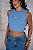 CROPPED REGATA NA RIBANA ALO BORDADO - AZUL BEBÊ - Imagem 1