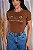 TSHIRT NO RAIN, NO FLOWERS PONTOS DE LUZ - MARROM - Imagem 1