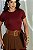 BLUSA BÁSICA CANELADA FEMININA - MARSALA - Imagem 1
