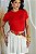 BLUSA BÁSICA CANELADA FEMININA - VERMELHA - Imagem 1