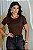 BLUSA BÁSICA CANELADA FEMININA - MARROM - Imagem 1