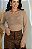 BLUSA MANGA LOGA FEMININA TULE - NUDE - Imagem 1