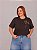 TSHIRT NO ALGODÃO PLUS SIZE LAÇO ALTO RELEVO - MARROM - Imagem 1