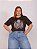 TSHIRT NO ALGODÃO PLUS SIZE COWBOY RODEO TINTA GLITERIZADA - MARROM - Imagem 1