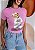 TSHIRT NO ALGODÃO GOLA NA RIBANA ROMANOS - ROSA BEBÊ - Imagem 1