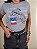 TSHIRT NO ALGODÃO GOLA NA RIBANA TAMBOR U.S.A PEDRARIA - CINZA - Imagem 1