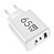 Carregador Super Rápido Gan 65w Com 3 Portas Usb - Imagem 1