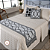 Kit 5 Pçs Peseira Cama Casal Padrão e Queen Size e Almofadas Cheias Grécia Jacquard Dupla Face - 01 Peseira + 02 Refis de Almofadas + 02 Capas de Almofadas - Imagem 2