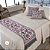 Kit 5 Pçs Peseira Cama Casal King e Almofadas Cheias Grécia Jacquard Dupla Face -  01 Peseira +  Refies de Almofadas + 02 Capas de Almofadas - Imagem 4