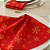 Kit 10 Pçs Guardanapos Natalino Tecido Oxford 42x42cm Estampa Flocos de Neve Dourado - Imagem 8