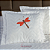 Kit 2 Pçs Capa de Almofada Libélula 45x45cm Matelada Bordada com Zíper - Imagem 1