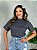 T-SHIRT GOLA ALTA - CINZA CHUMBO - Imagem 1