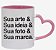 Caneca Porcelana personalizada - Alça de coração Rosa - Imagem 1