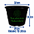 Kit 9 Vasos Redondos Grande Preto 15 Litros - Imagem 1