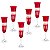 Conjunto com 6 Taças de Cristal Champagne 175ml  Vermelho Rubi - Rojemac - Imagem 1